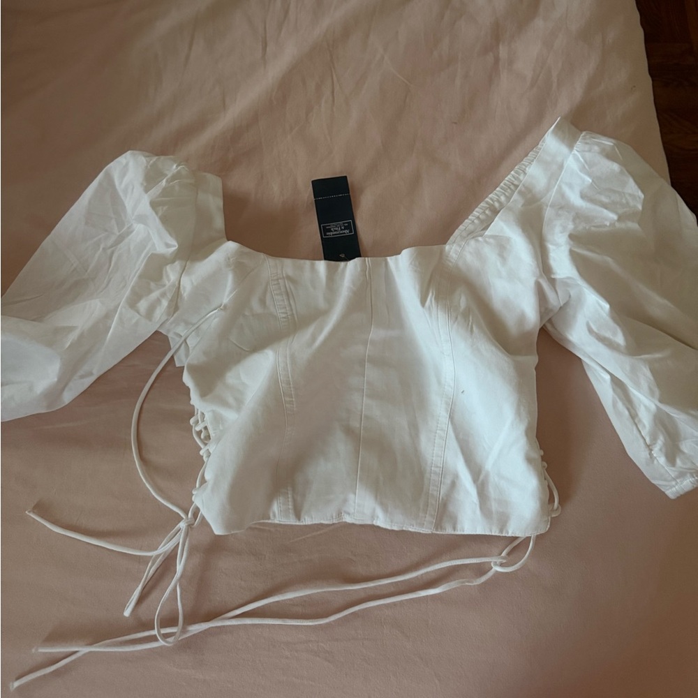 Abercrombie & Fitch Lace up Poplin Corset Top